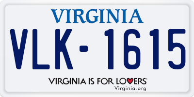 VA license plate VLK1615