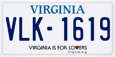 VA license plate VLK1619