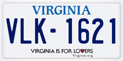 VA license plate VLK1621