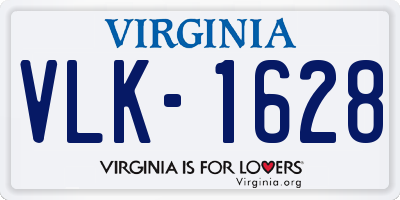 VA license plate VLK1628