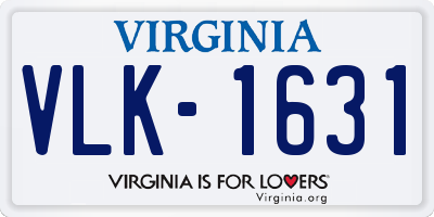 VA license plate VLK1631