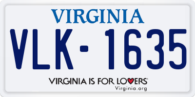 VA license plate VLK1635