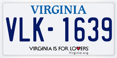 VA license plate VLK1639