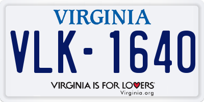 VA license plate VLK1640