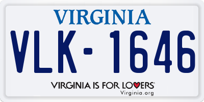 VA license plate VLK1646