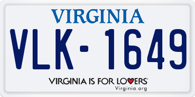 VA license plate VLK1649