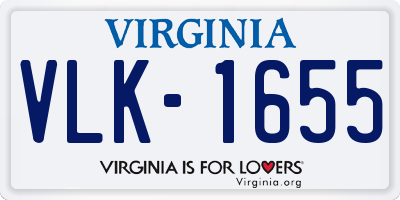 VA license plate VLK1655