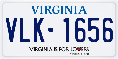 VA license plate VLK1656