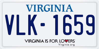 VA license plate VLK1659