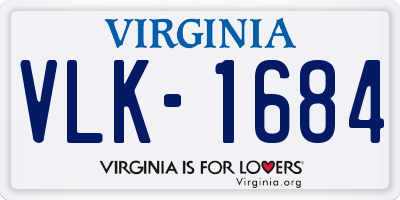 VA license plate VLK1684