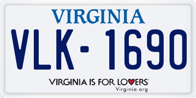 VA license plate VLK1690