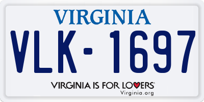 VA license plate VLK1697