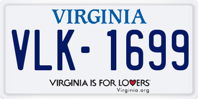 VA license plate VLK1699