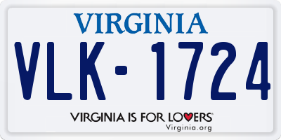 VA license plate VLK1724