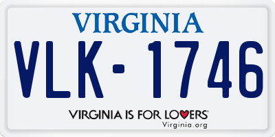 VA license plate VLK1746