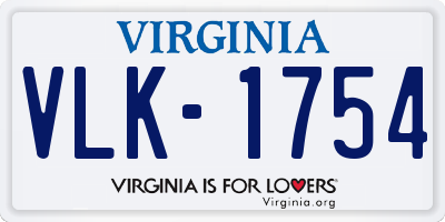 VA license plate VLK1754