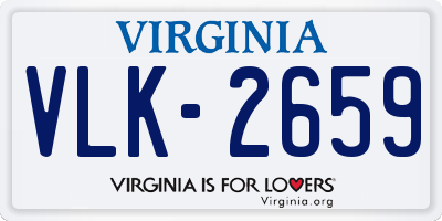 VA license plate VLK2659