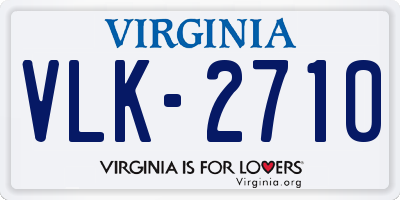 VA license plate VLK2710
