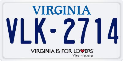 VA license plate VLK2714