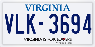 VA license plate VLK3694