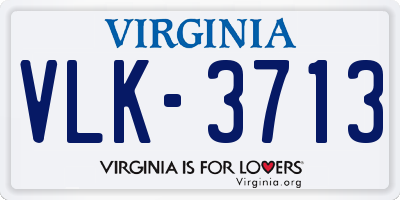 VA license plate VLK3713