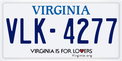 VA license plate VLK4277