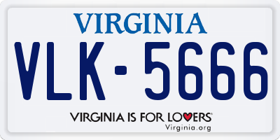 VA license plate VLK5666