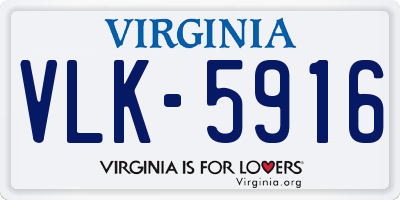 VA license plate VLK5916