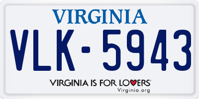 VA license plate VLK5943