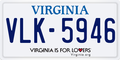 VA license plate VLK5946