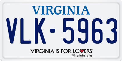 VA license plate VLK5963