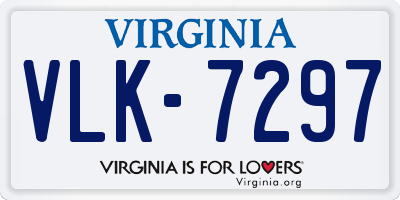 VA license plate VLK7297