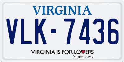 VA license plate VLK7436