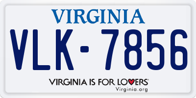 VA license plate VLK7856