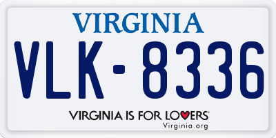 VA license plate VLK8336