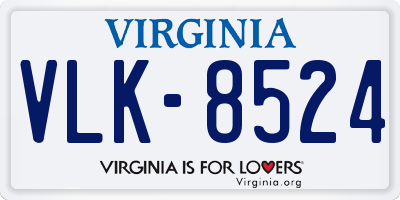 VA license plate VLK8524