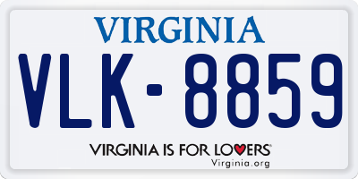 VA license plate VLK8859