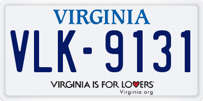 VA license plate VLK9131