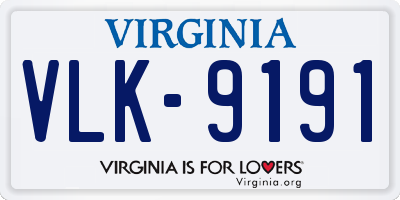 VA license plate VLK9191