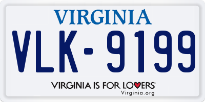 VA license plate VLK9199