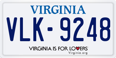 VA license plate VLK9248