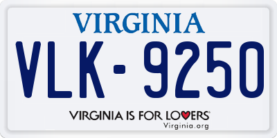 VA license plate VLK9250