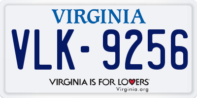 VA license plate VLK9256