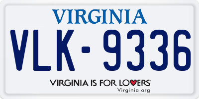 VA license plate VLK9336