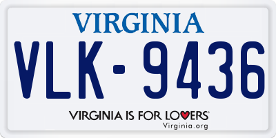 VA license plate VLK9436