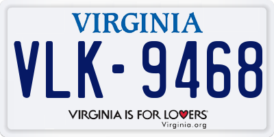 VA license plate VLK9468