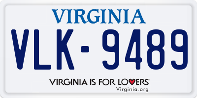 VA license plate VLK9489