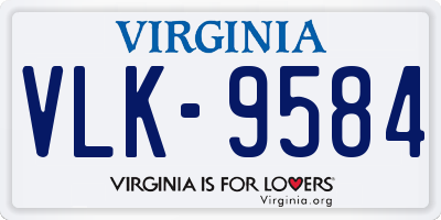 VA license plate VLK9584