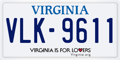 VA license plate VLK9611