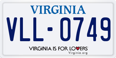 VA license plate VLL0749